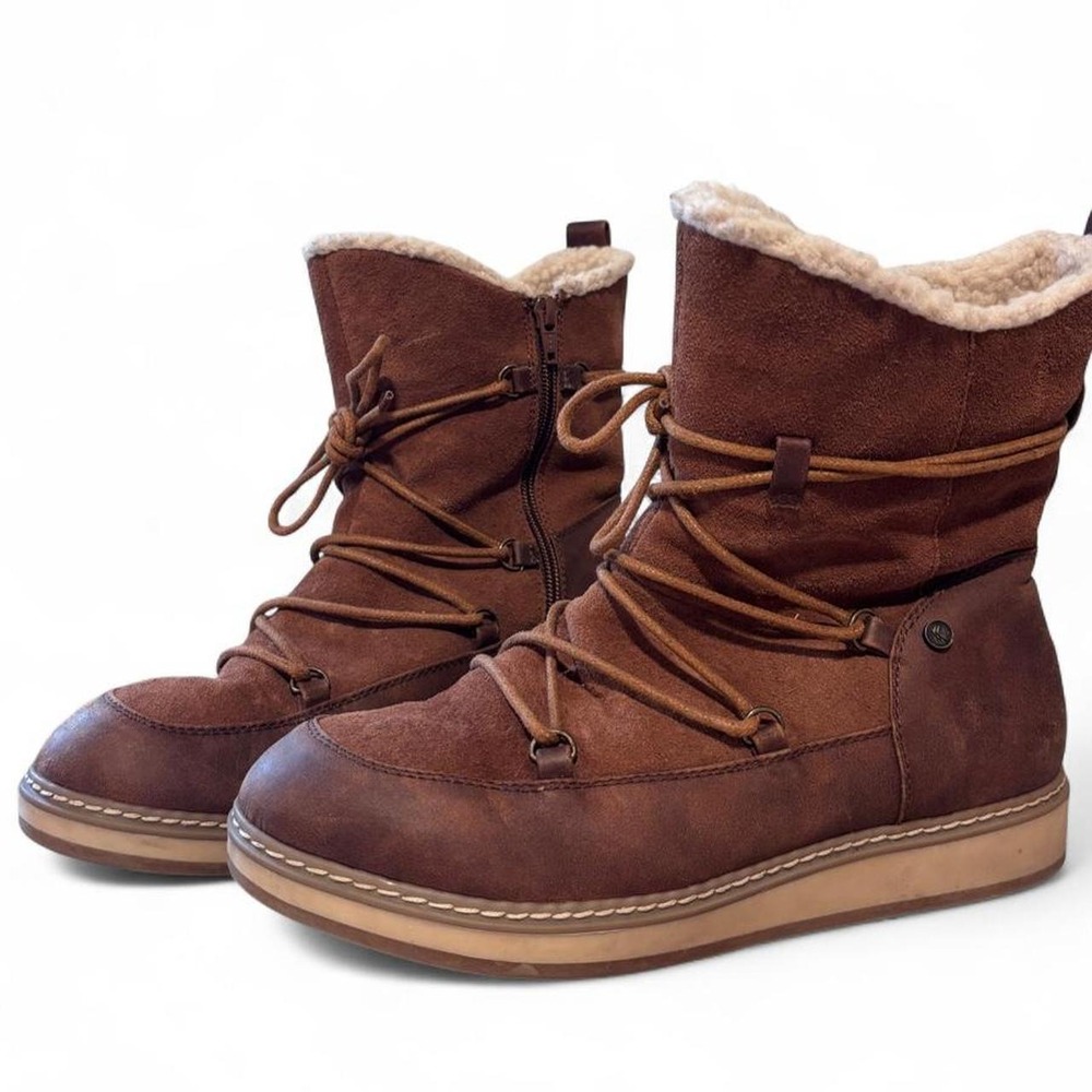 White Mountain Topaz Brown Faux Fur Shearling Winter Boots W23520Z Size 9M